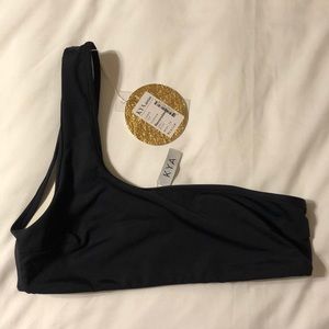 KYA Black/White One shoulder bikini top